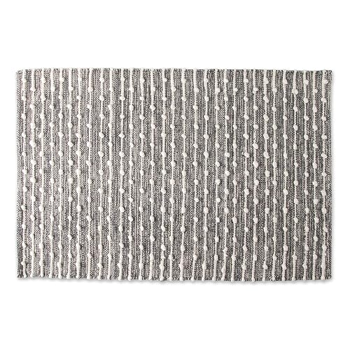 DII Slub Rug Collection - Bucle de algodón Reciclado, 2 x 3 pies, Gris Mineral
