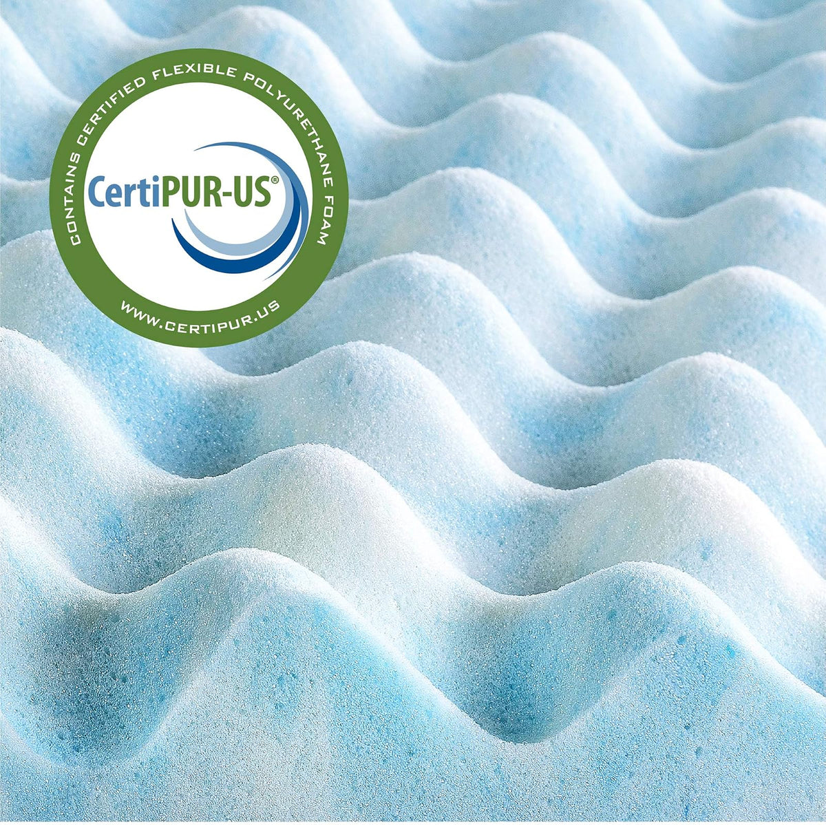 Zinus 3.8 cm Swirl Gel flujo de aire de espuma viscoelástica, 5, Queen, 1, 1