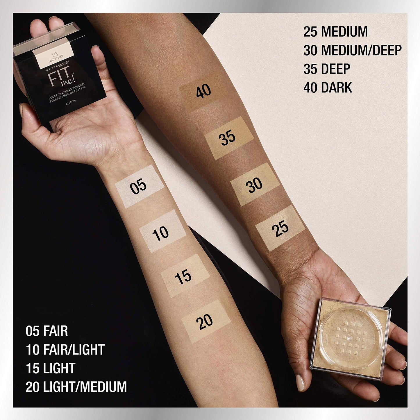 MAYBELLINE Polvo de Maquillaje Fit Me Loose Powder, Tono Fair, 20 g