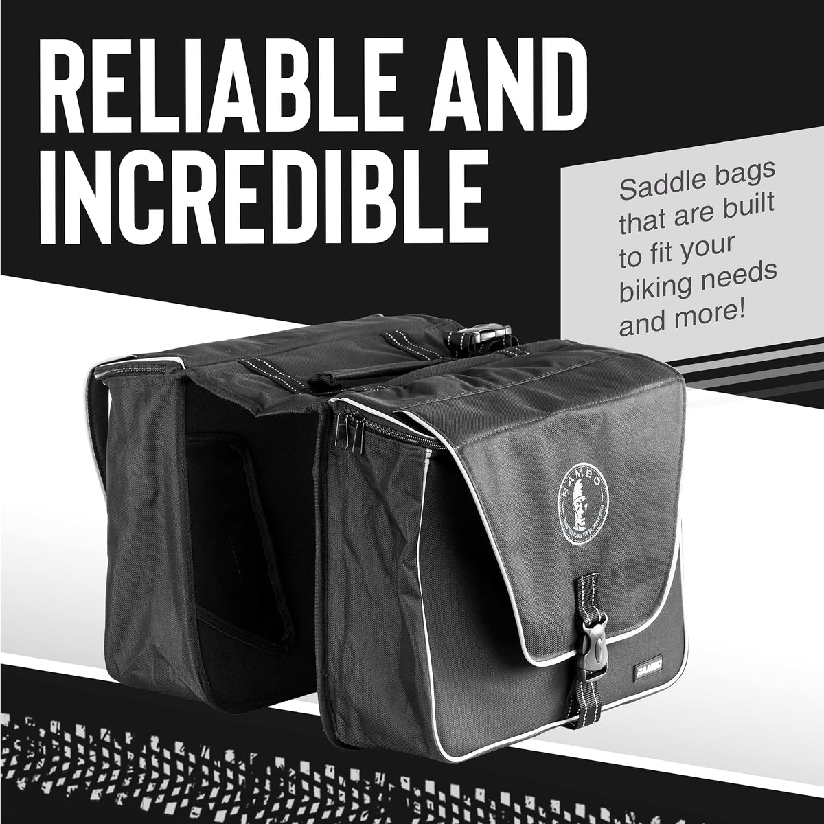 Rambo - Bolsa de Almacenamiento para Accesorios de Bicicleta, sillín, Negro, Una Talla