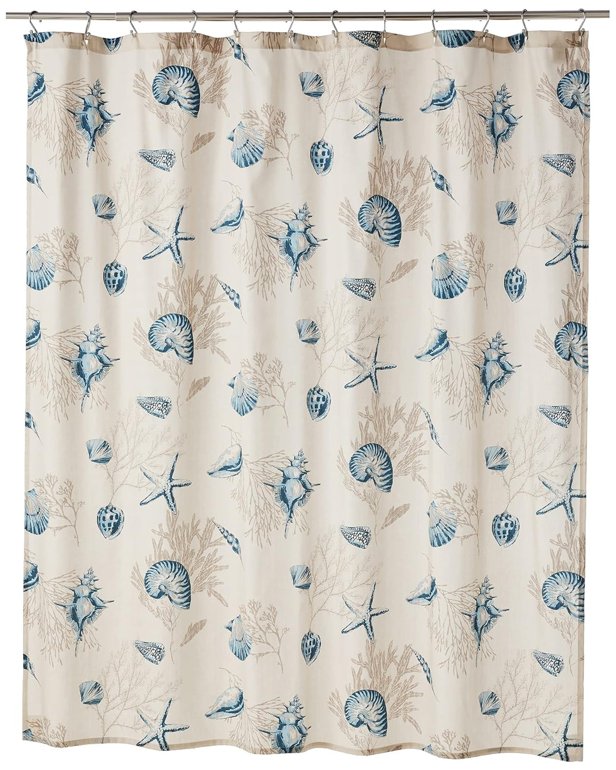 Madison Park MP70-645 Shower Curtain, Blue | Algodón, añade privacidad, lavable a máquina, certificado OEKO-TEX