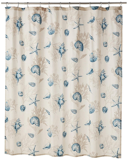 Madison Park MP70-645 Shower Curtain, Blue | Algodón, añade privacidad, lavable a máquina, certificado OEKO-TEX