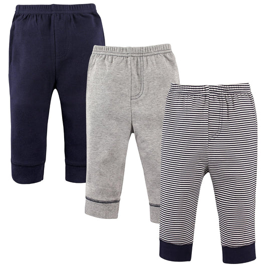 Luvable Friends Paquete de 3 Pantalones con puño en Cintura y Tobillo, para bebé y niño
