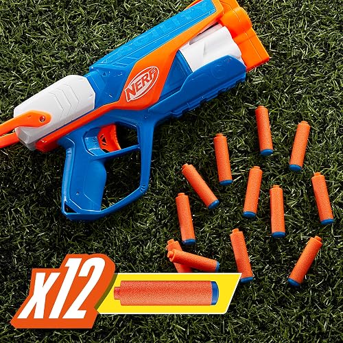 NERF N Series - Lanzador Agility - 12 Dardos N1 - Solo compatibles con los lanzadores N Series - Cilindro de 6 Dardos - Juegos para el Aire Libre