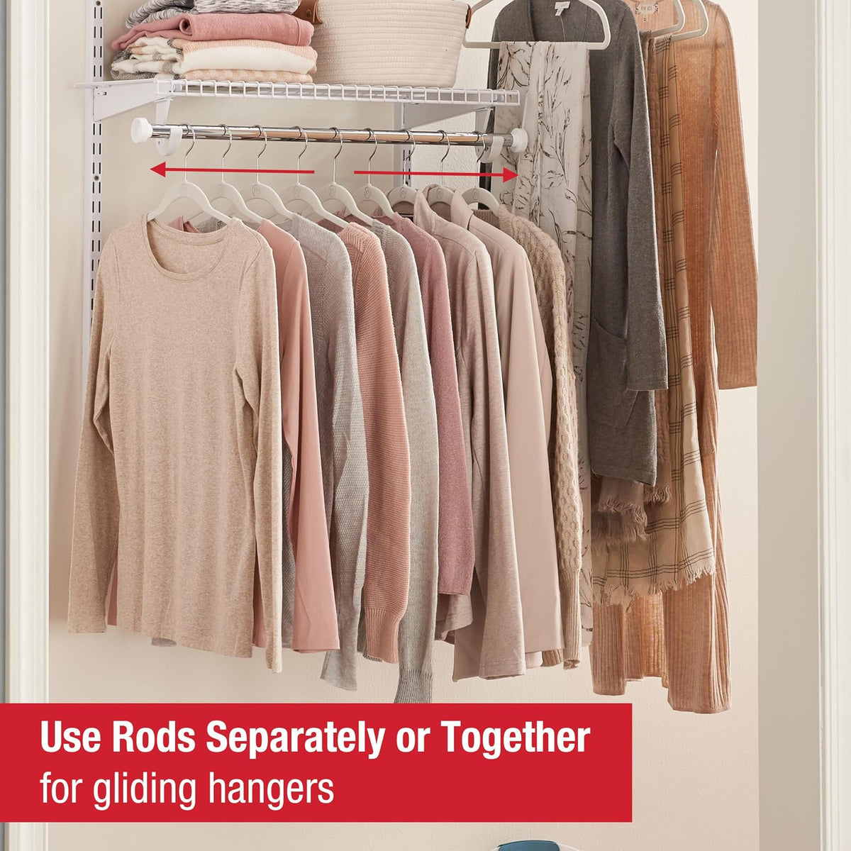 Rubbermaid FG3H1102WHT Configurations Closet Kits, 3-6', White