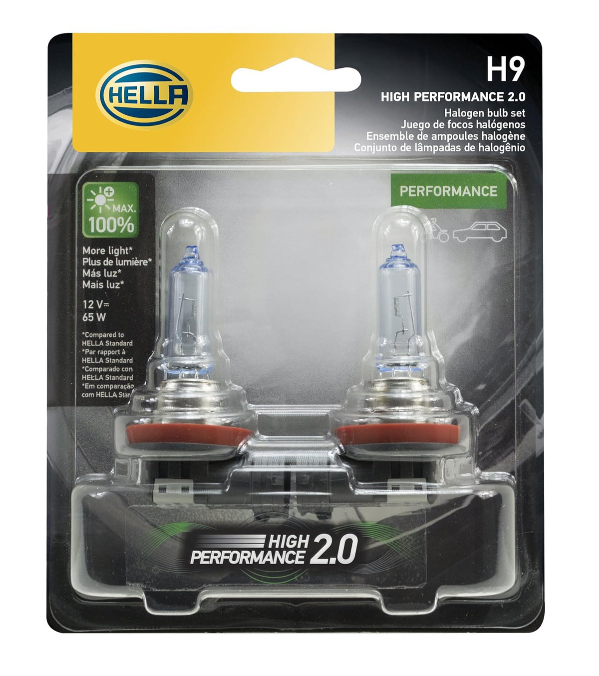 Hella H9 2.0TB Focos High Performance en Blíster, H9, Paquete de 2, Surtido, Blanco Azulada