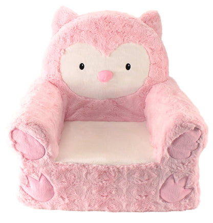Sweet Seats Rosa Búho De Peluche silla, color rosa/blanco, 35,6 x 48,3 x 50,8 cm