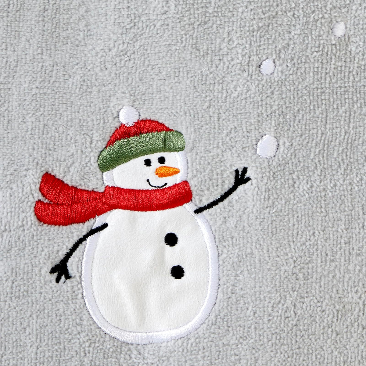 SKL Home - Juego de 2 Toallas de Mano de muñeco de Nieve para Navidad/Invierno con Bolas de Nieve, para baño, Cocina y Regalo, Color Gris