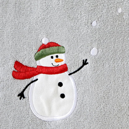 SKL Home - Juego de 2 Toallas de Mano de muñeco de Nieve para Navidad/Invierno con Bolas de Nieve, para baño, Cocina y Regalo, Color Gris