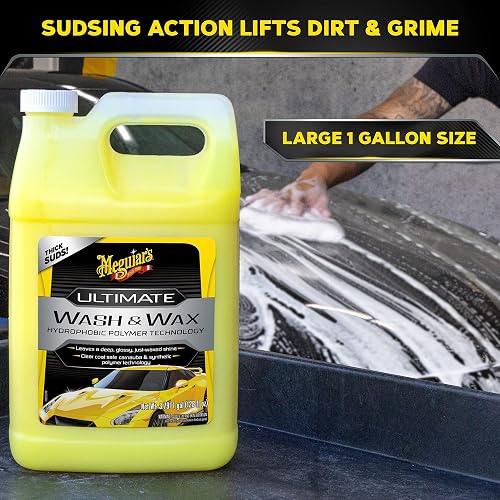 Meguiar's G17701 Ultimate Wash and Wax Lavado Autos Cera Limpia Protege pH Neutro 3.78L