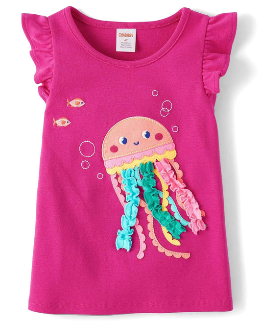 Gymboree - Playera sin Mangas con Bordado gráfico para niñas y niños pequeños