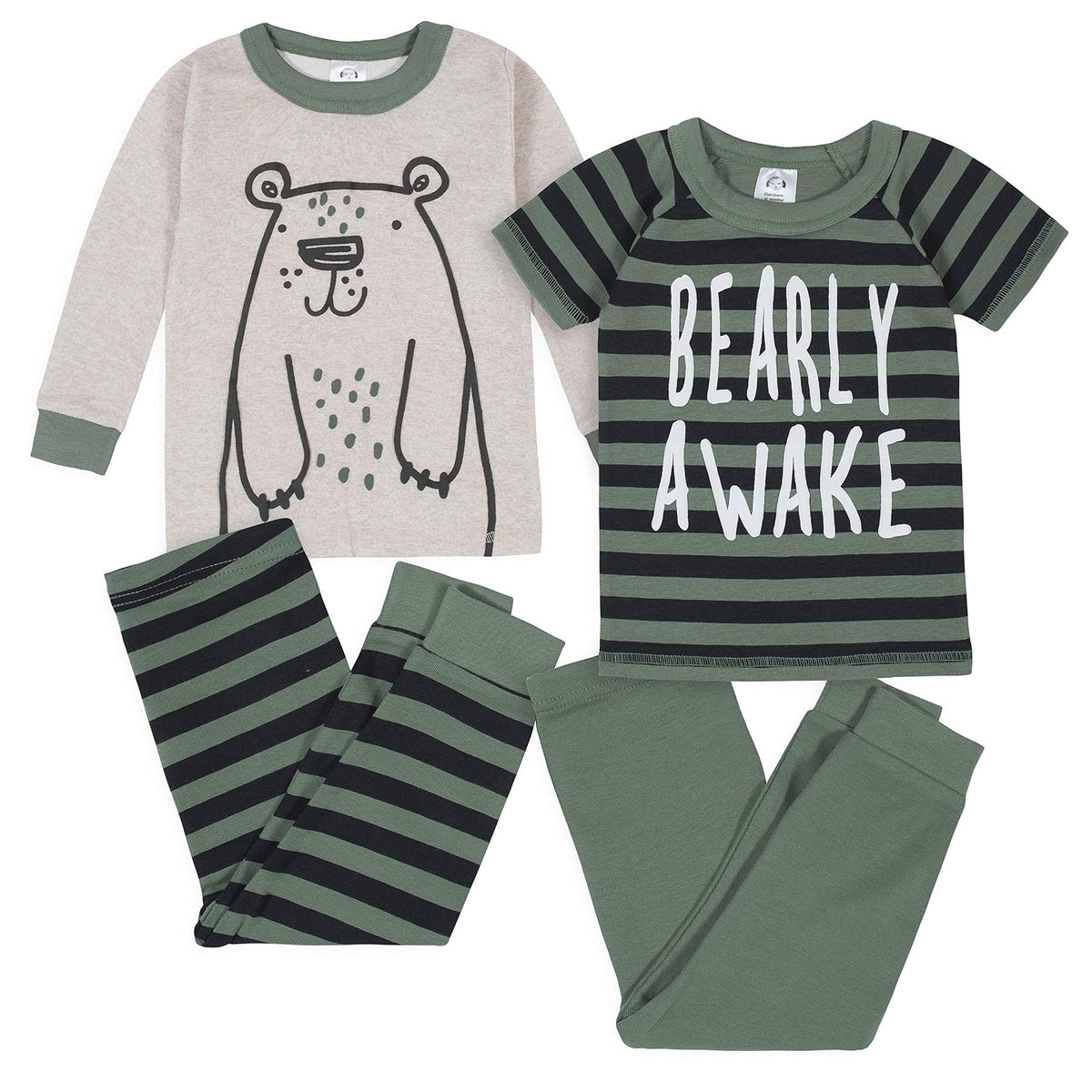 Gerber Conjunto de Pijama de 4 Piezas para Bebé - 5 Años - Oso Gris