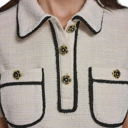 Karl Lagerfeld - Playera de Tweed de Manga Corta para Mujer