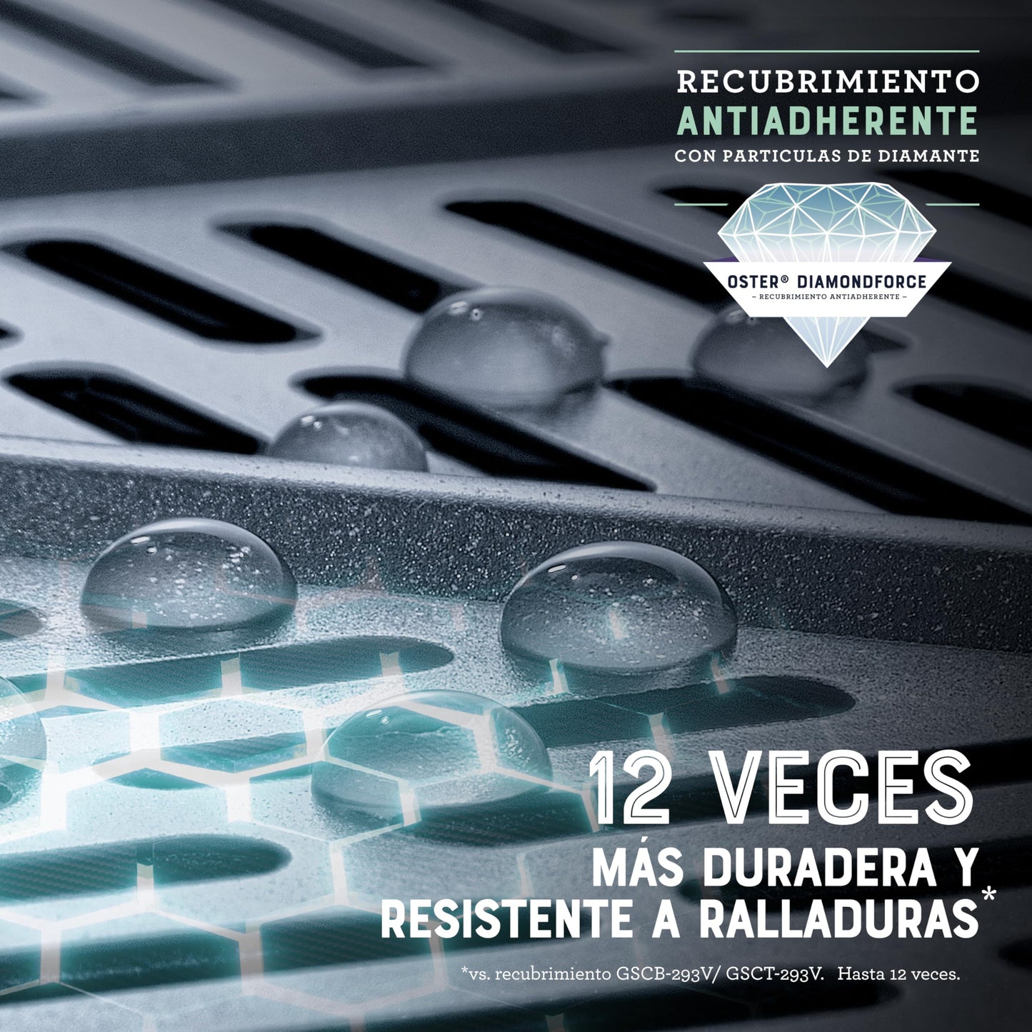 Oster® Freidora de Aire Digital XL 7.5L con Ventana y Luz Interna, Recubrimiento DiamondForce, 10 Programas Automáticos, Modelo CKSTAF75WDSSDF