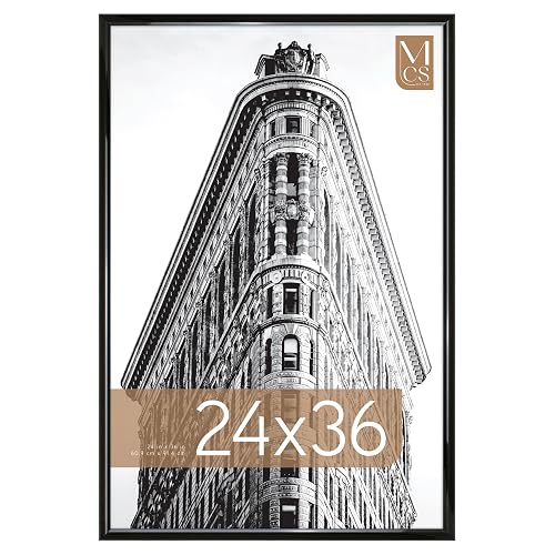 MCS 65549 Trendsetter Poster Frame, 24 by 36-Inch, Black | Trendsetter - Marco de póster para fotos e impresiones artísticas, cuelga vertical u horizontal, 24 x 36 pulgadas