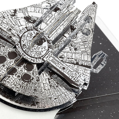 Hallmark Signature Paper Wonder Star Wars - Tarjeta emergente para el día del padre o cumpleaños (Millennium Falcon)