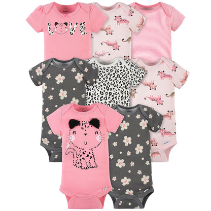 Gerber 8-pack Short Sleeve Onesies Bodysuits Conjunto de camisetas para bebés y niños pequeños bebés niñas