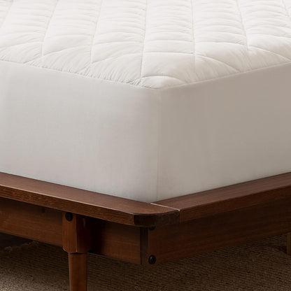 Serta Power Clean Protector de colchón Acolchado Suave e Impermeable con Bolsillo Profundo de 15 Pulgadas, Individual XL, Blanco