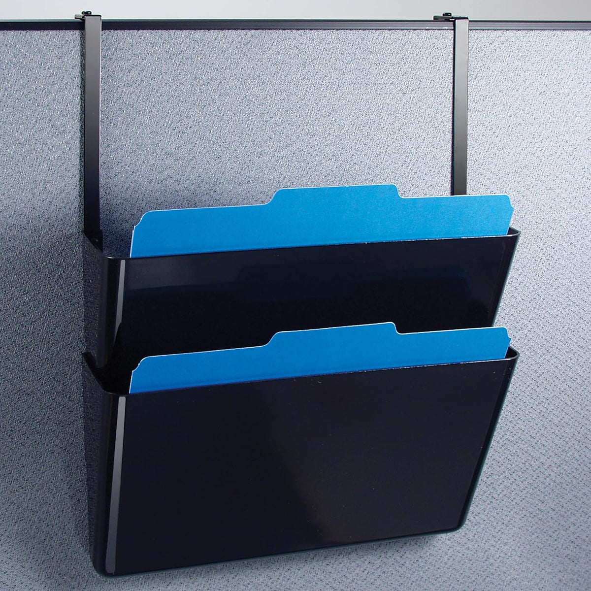 Officemate 21460 Universal Partition Hanger Set, Adjusted to Fit Panels with 1 1/4 inch to 3 1/2 inch Thickness, Metal Black