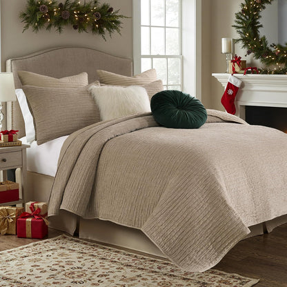 Greenland Home Velvet Crush Juego de Colcha de Chenilla Texturizada - 2 piezas Individual - Kaki