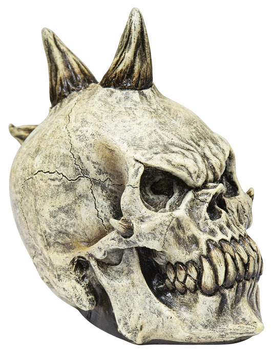 Ghoulish Productions Skull Punk Prop, Artículo Decorativo de Esqueleto Punk, Adorno para Decoración de Halloween de Craneo de la Muerte Ideal para Casa de Terror