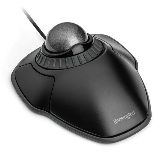 Kensington Orbit Mouse Trackball con Anillo de Desplazamiento (K75327WW), Negro-Gris
