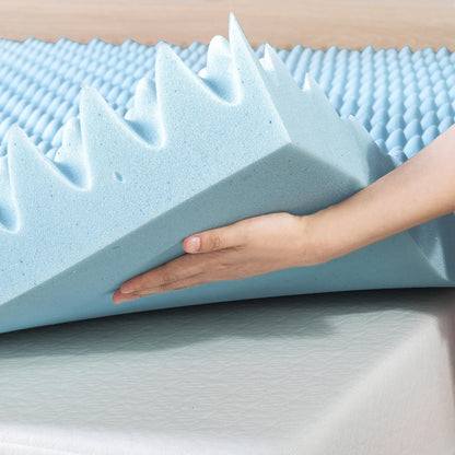 Best Price Mattress - Colchón de Espuma viscoelástica de 4 Pulgadas con infusión de Gel refrescante, Certificado CertiPUR-US, King, Color Azul Claro