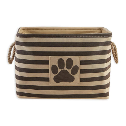 DII Bone Dry Pet Toy and Accessory Storage Basket for Home Décor & Everyday Use, gris (Rectangle Striped Gris) - Rectangle Medium - Marrón rayado