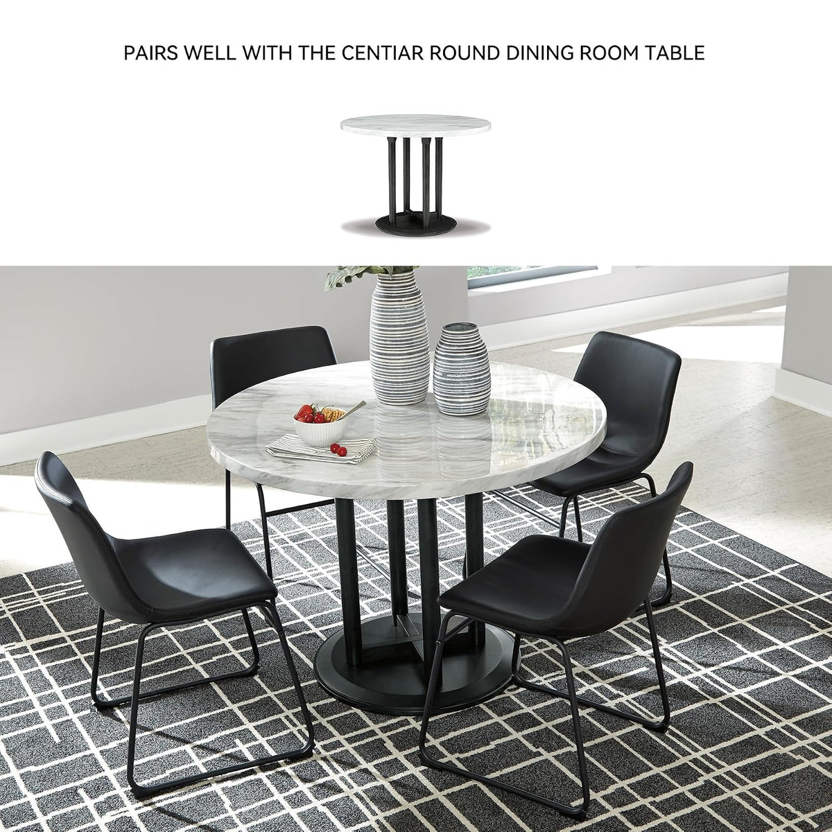 Signature Design by Ashley Centiar, Dining Chair, Black