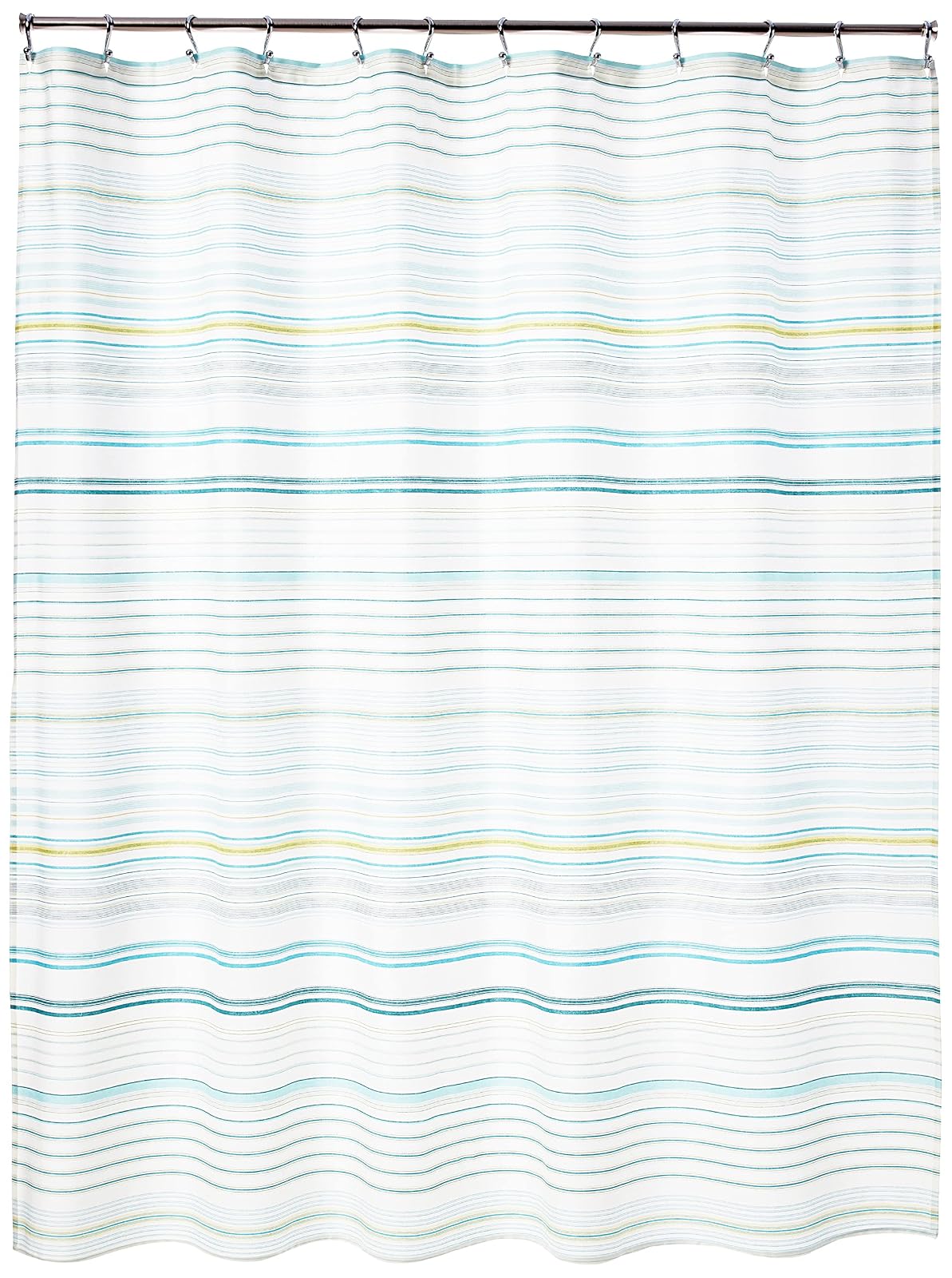 Tommy Bahama - Cortina de Ducha de Tela, Elegante decoración de baño a Rayas, con Agujeros en la Parte Superior (La Scala Breeze Green, 72 x 72 Pulgadas)
