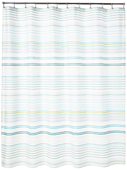Tommy Bahama - Cortina de Ducha de Tela, Elegante decoración de baño a Rayas, con Agujeros en la Parte Superior (La Scala Breeze Green, 72 x 72 Pulgadas)
