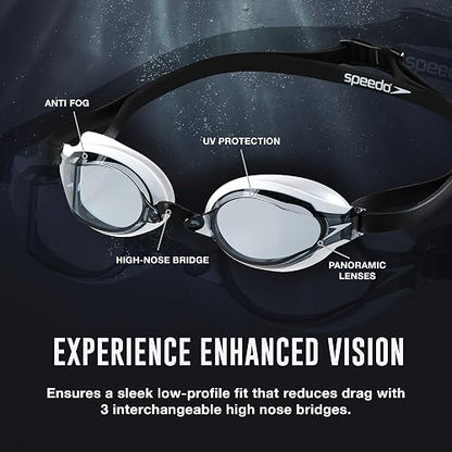 Speedo Speed Socket 2.0 Mirrored Swim Goggles, Dazzling Blue, One Size