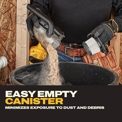 DEWALT Aspiradora de Mano Inalámbrica en Seco, 20V Máx., DCV501HB, con Filtro HEPA