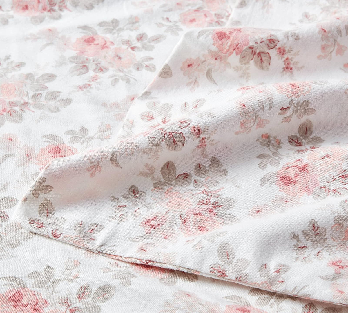 Laura Ashley - Juego de sábanas Queen, Ropa de Cama de Franela de algodón, Cepillado para Mayor suavidad y Comodidad (Lisalee Pink, Queen)
