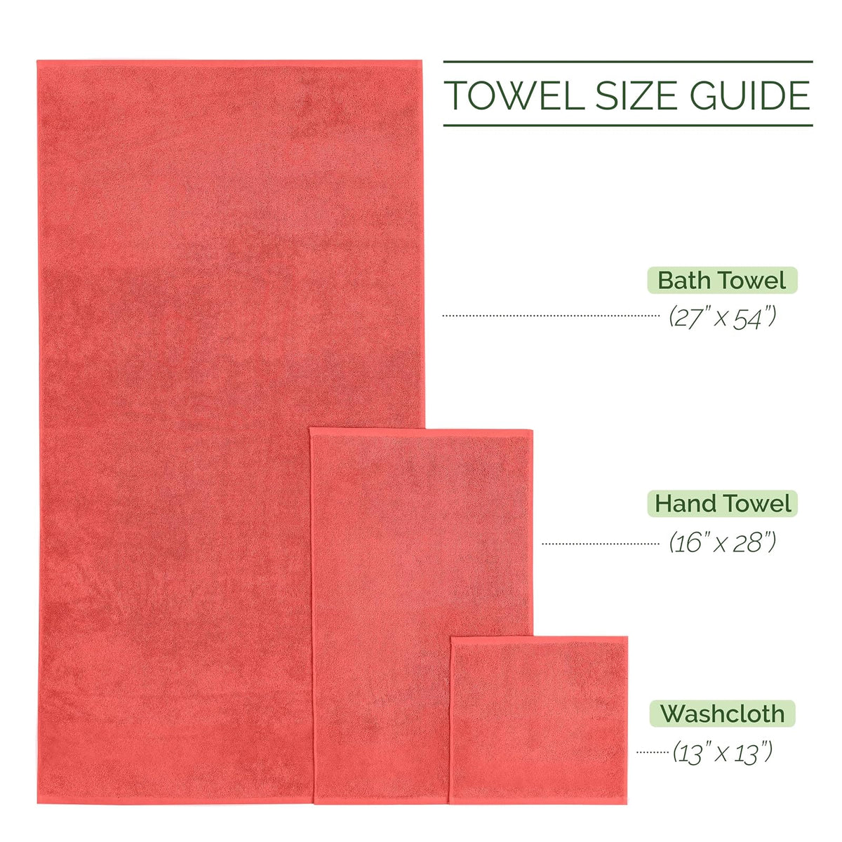 Elegant Comfort - Juego de 6 Toallas de baño de 4 líneas de Viscosa a Rayas – 100% algodón Turco de Alta absorción – Incluye 2 Toallas, 2 Toallas de Mano y 2 Toallas de baño, Color Coral