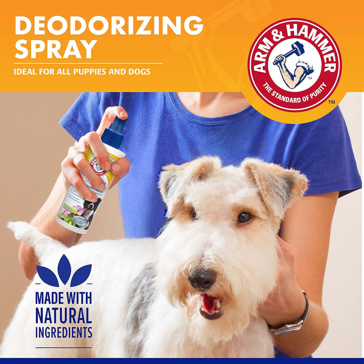 Arm & Hammer Super Deodorizing Spray for Dogs | Best Odor Eliminating Spray For All Dogs and Puppies, 8 ounces, Kiwi Blossom Scent