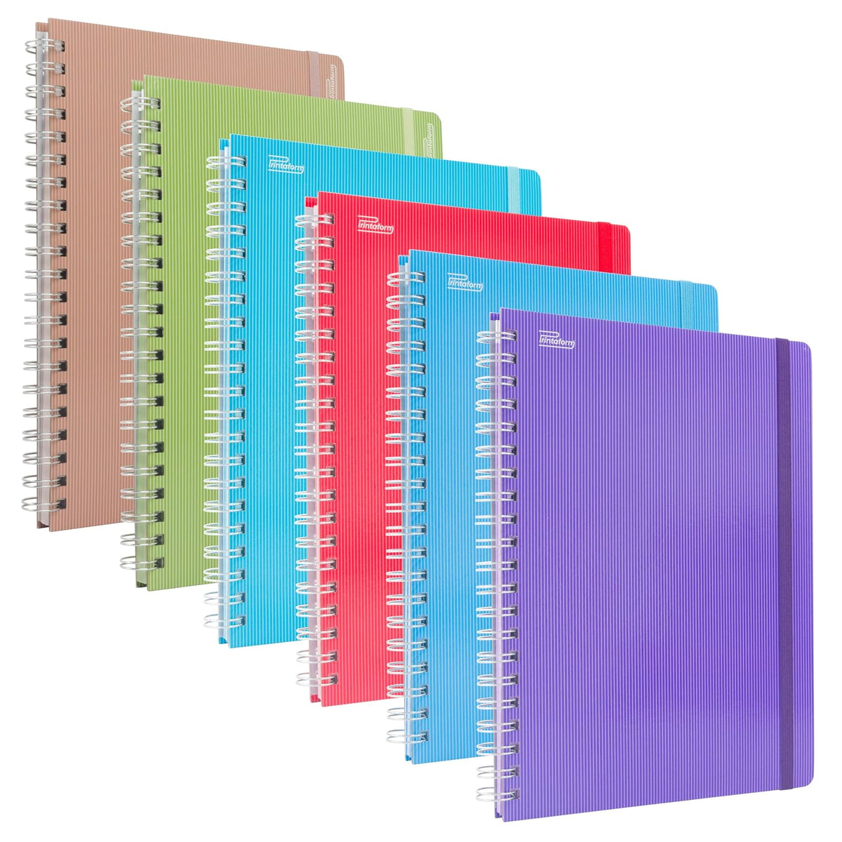 Printaform Libreta Profesional Arcoíris de Pasta Dura, 100 Hojas, Paquete de 6 piezas de Cuadro chico