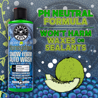 Chemical Guys CWS_110_16 Honeydew Snow Foam Car Wash Soap and Cleanser (16 oz)