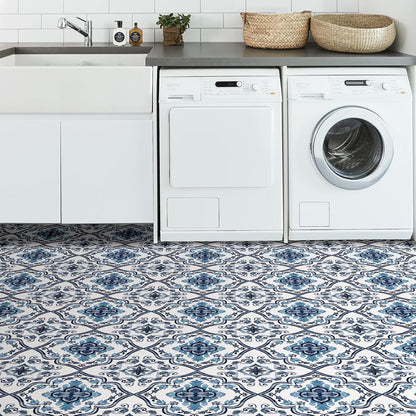 FloorPops FP3932 Marrakesh - Azulejos de piso para despegar y pegar, color azul
