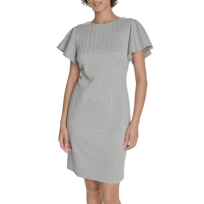 Tommy Hilfiger Herringbone Knit Flutter Sleeve Mid Length Dress VestidoMujer
