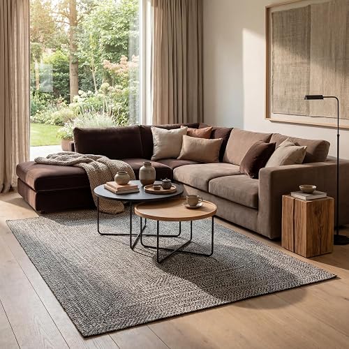 nuLOOM HJFV01C, Alfombra Trenzada para Interiores y Exteriores, Gris Claro/Sal y Pimienta, 61 x 91.4 cm
