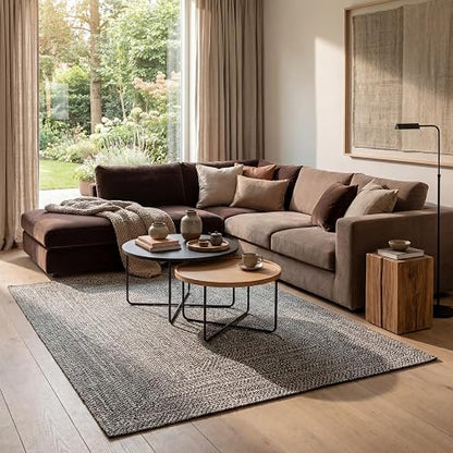 nuLOOM HJFV01C, Alfombra Trenzada para Interiores y Exteriores, Gris Claro/Sal y Pimienta, 61 x 91.4 cm