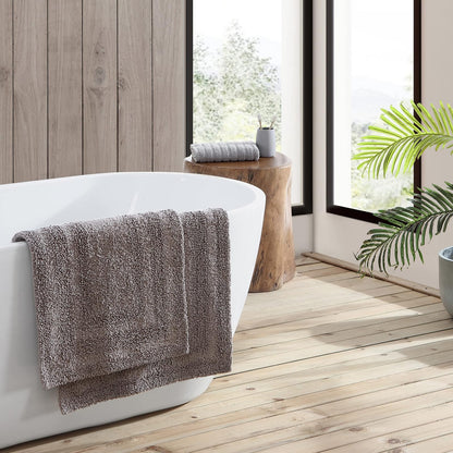 Eddie Bauer Home Rugs - Alfombra de baño de algodón Suave, superabsorbente y de Secado rápido, 2 Piezas, Logan Color café Medio