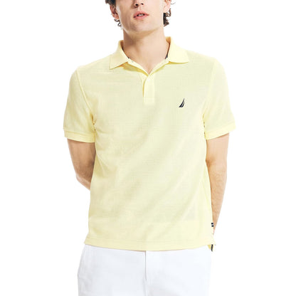 Nautica Polo de Manga Corta Clásico para Hombre - M - Amarillo