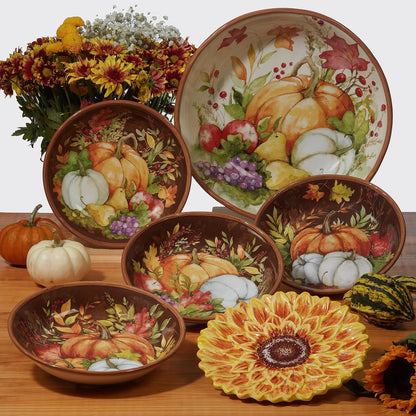 Certified International Harvest Blessings - Plato de ensalada/postre de 8.5 pulgadas, juego de 4, multicolor