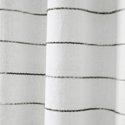 Lush Decor - Cortina de Ducha de algodón teñida con Hilo Degradado, 72 Pulgadas de Ancho x 72 Pulgadas de Largo, Gris y Multi - Cortinas de Ducha de Tela - Cortina de baño a Rayas - Decoración de