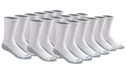 Dickies Calcetines Deportivos para Hombre, Talón y Puntera Reforzados - G - Blanco (18 Pares)