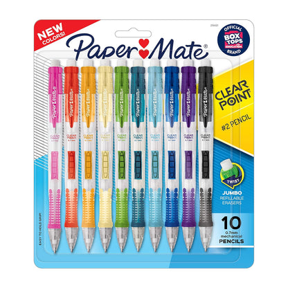 Paper Mate Clearpoint Lápices Mecánicos, Mina 0.7 mm HB - Asistencia de 10 unidades - Lápices