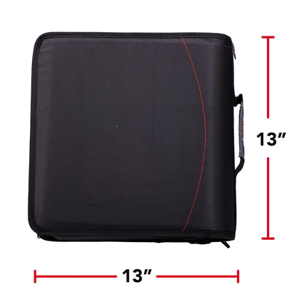 Case-it - Carpeta con cierre The Mighty con cierre, anillas tóricas de 3 pulgadas, carpeta de archivos expansibles de 5 colores, múltiples bolsillos, capacidad de 600 hojas, viene con correa para el