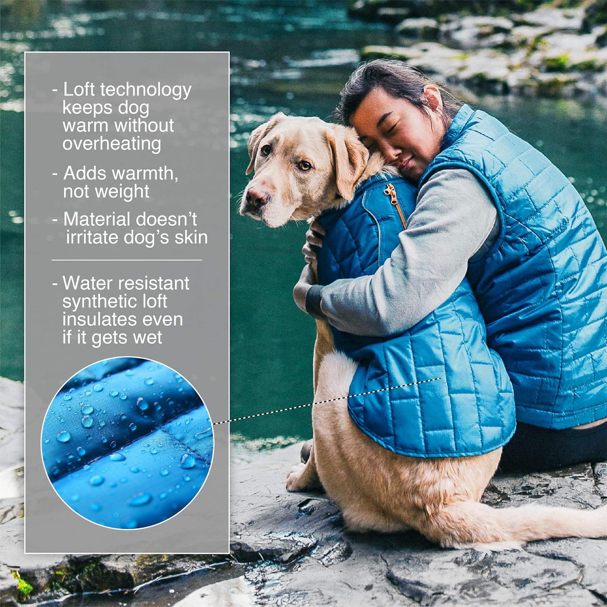 Kurgo Loft - Chaqueta para Perro, Abrigo de Invierno Reversible para Perros, Reflectante, Uso con arnés, Resistente al Agua, para Mascotas pequeñas, Medianas y Grandes (lámpara de Lava, XL)